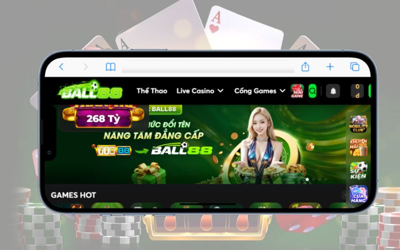 Ball88 giao diện mobile