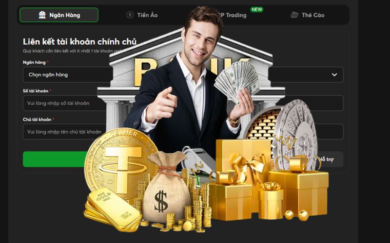 Người chơi thực hiện rút tiền Ball88 về ngân hàng